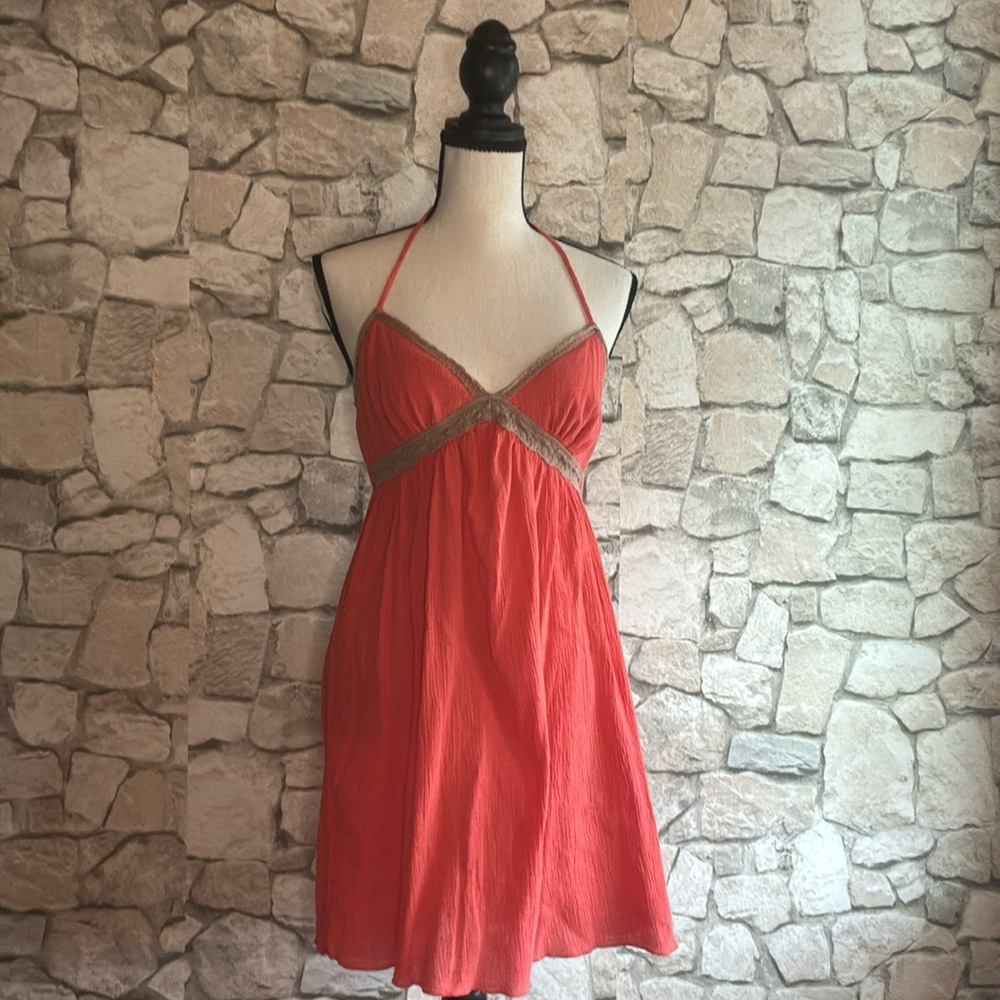 Coral Halter Dress